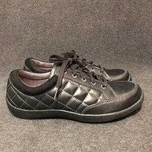 Anodyne Shoes Women’s Size 7.5 No.75 Quilted Sneakers W075 Black Leather Lace Up